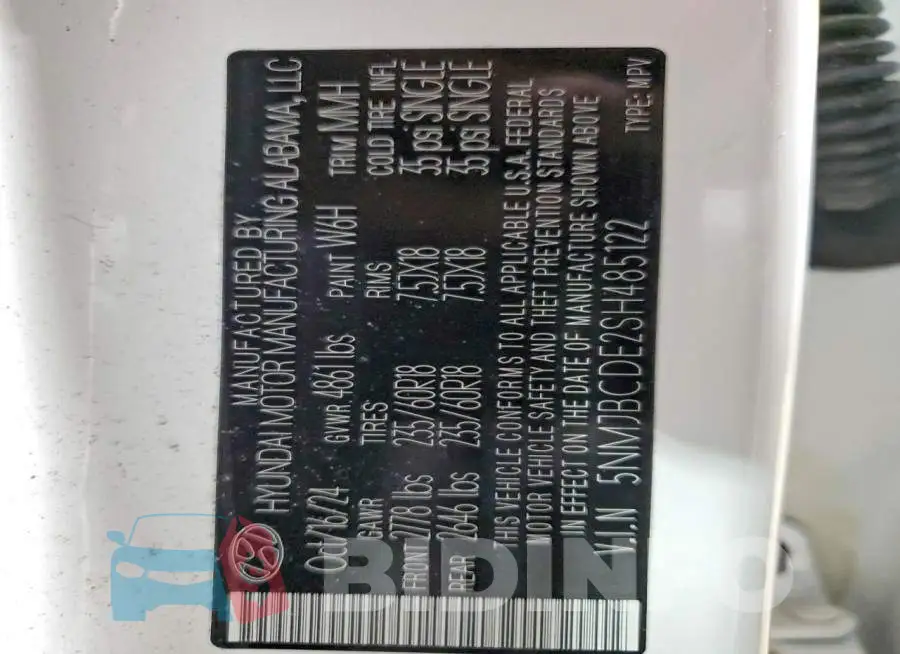 5NMJBCDE2SH485122 Photo# 14
