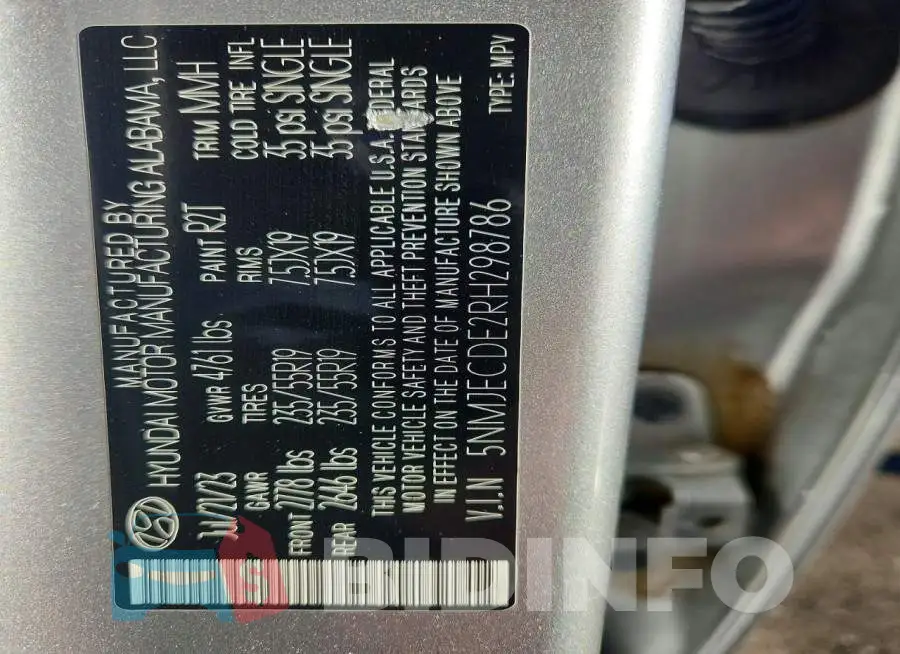 5NMJECDE2RH298786 Photo# 14