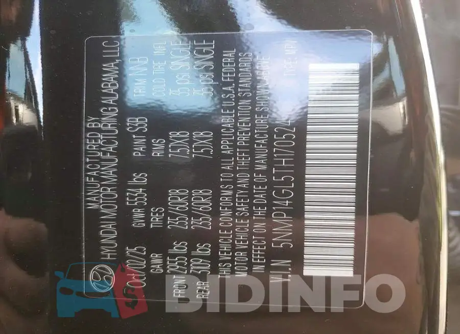 5NMP14GL5TH170524 Photo# 13