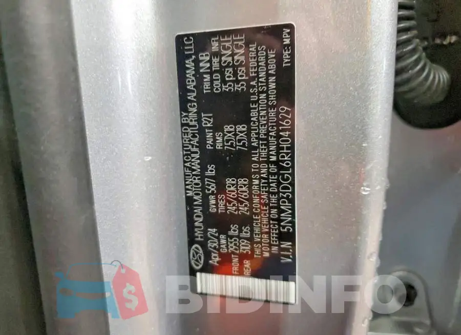 5NMP3DGL6RH041629 Photo# 14