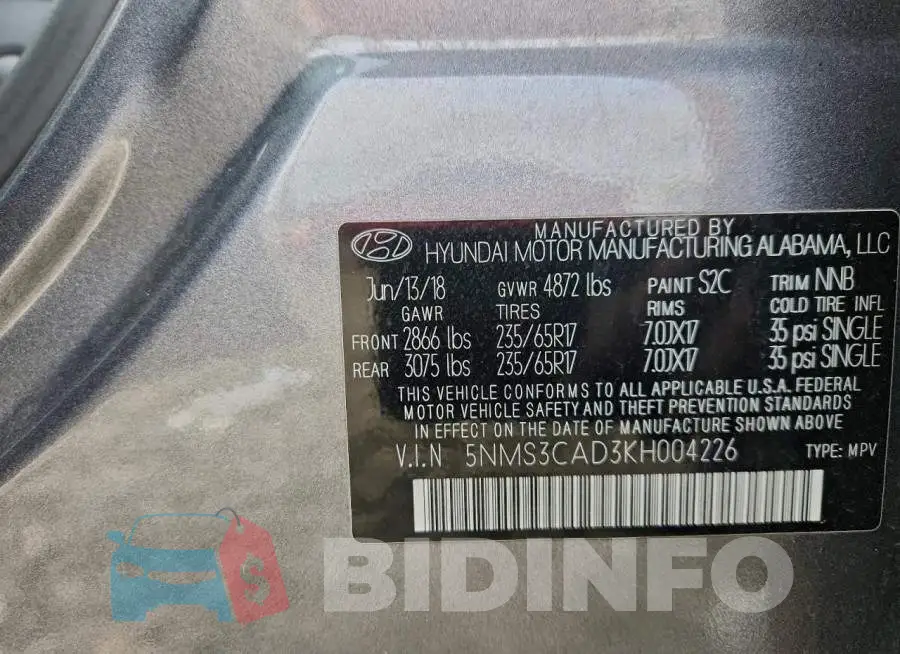 5NMS3CAD3KH004226 Photo# 13