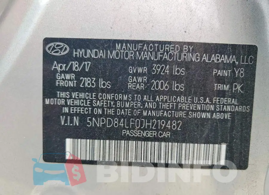 5NPD84LF0JH219482 Photo# 12
