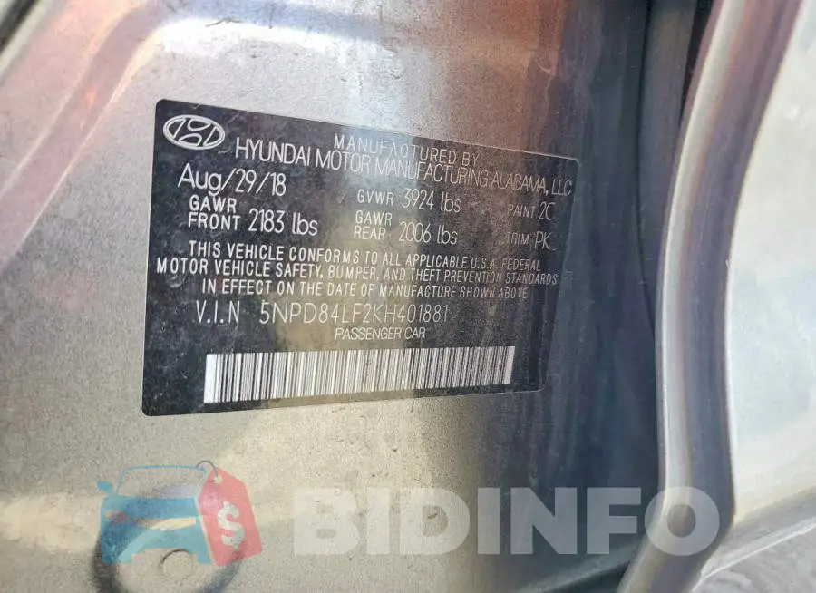 5NPD84LF2KH401881 Photo# 12