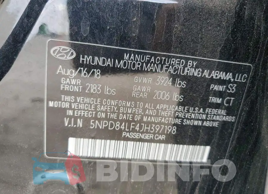 5NPD84LF4JH397198 Photo# 12