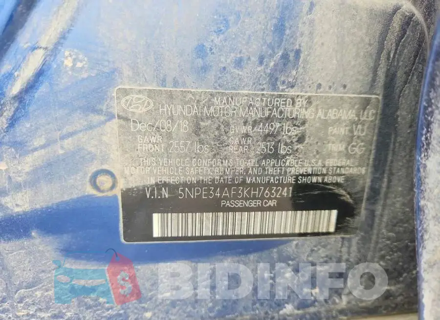 5NPE34AF3KH763241 Photo# 13