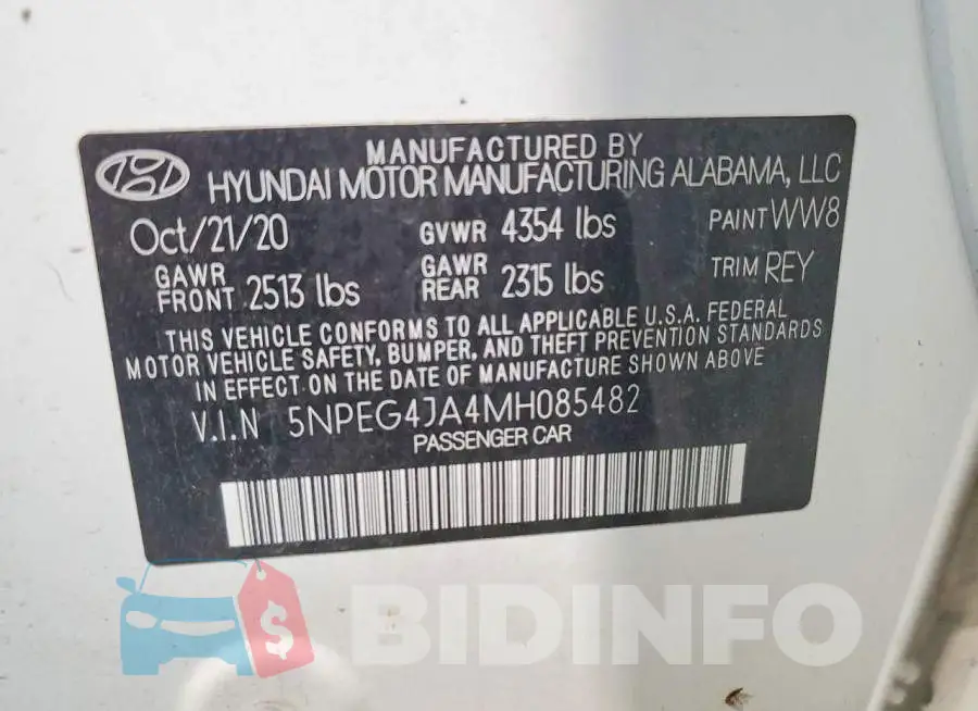 5NPEG4JA4MH085482 Photo# 12