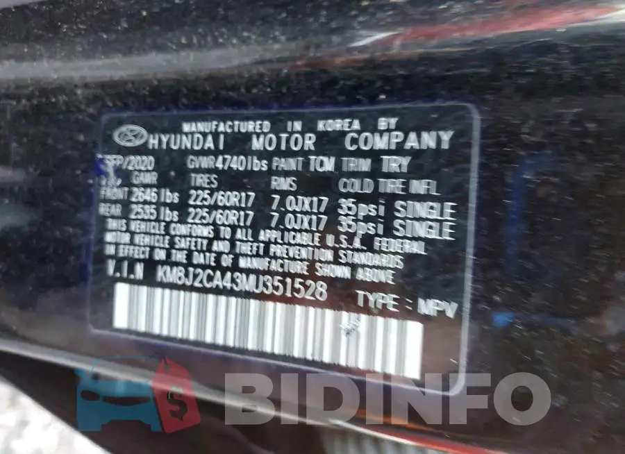 KM8J2CA43MU351528 Photo# 13