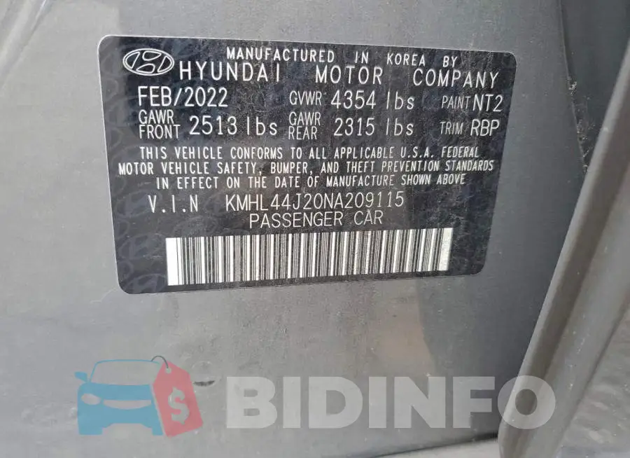 KMHL44J20NA209115 Photo# 12