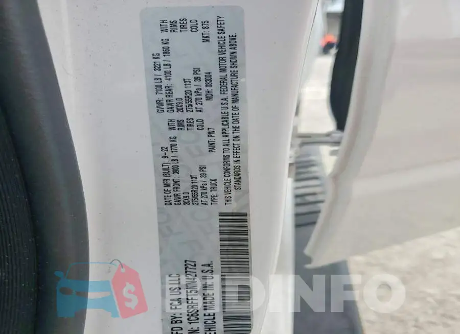 1C6SRFFT5NN427727 Photo# 12