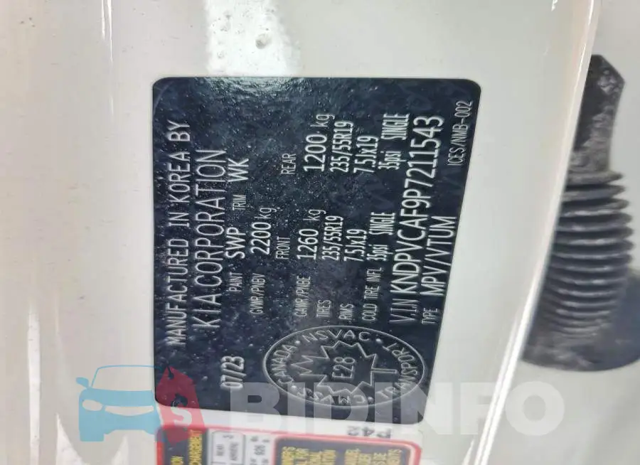 KNDPVCAF9P7211543 Photo# 14
