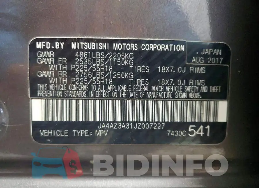 JA4AZ3A31JZ007227 Photo# 13