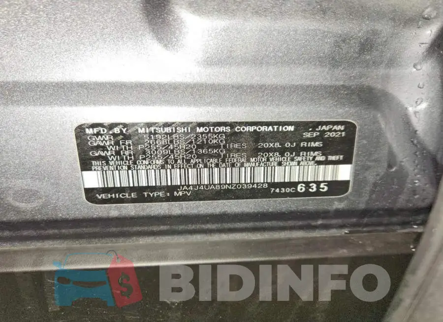JA4J4UA89NZ039428 Photo# 14
