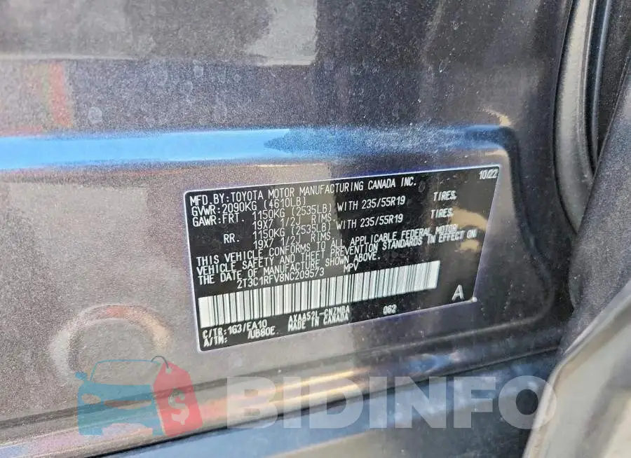 2T3C1RFV8NC209573 Photo# 14