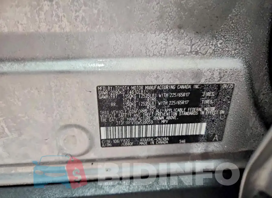 2T3F1RFV1SW539059 Photo# 13