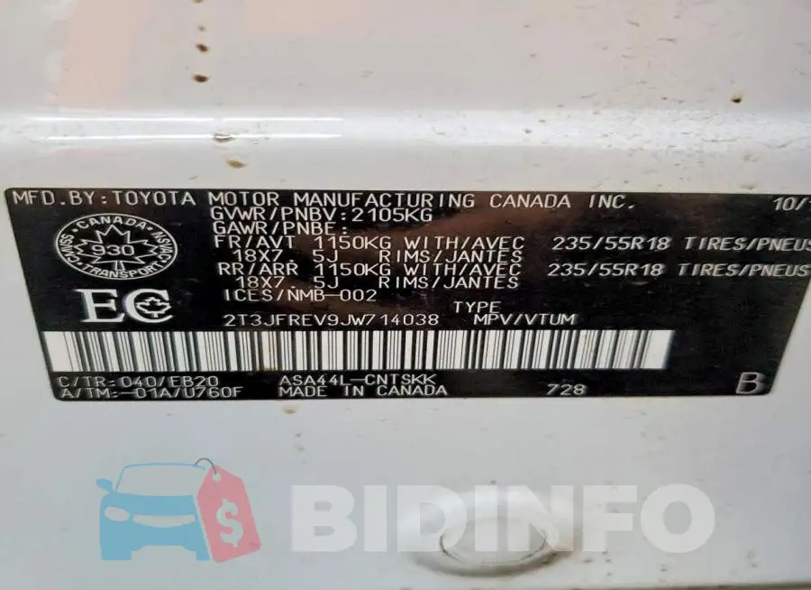 2T3JFREV9JW714038 Photo# 14
