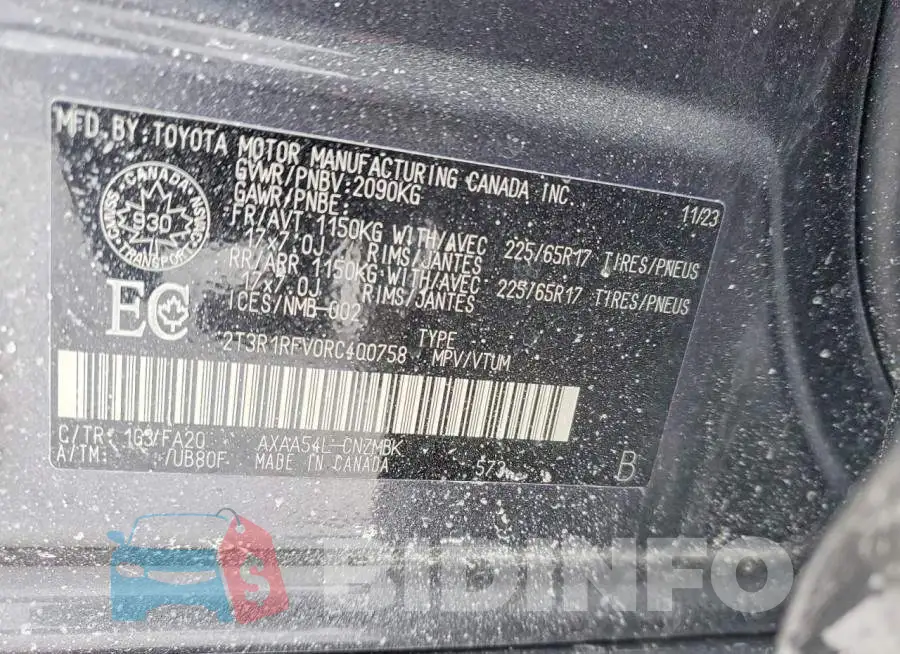 2T3R1RFV0RC400758 Photo# 13
