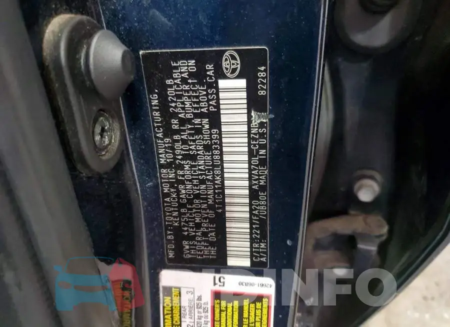 4T1C11AK8LU883399 Photo# 13