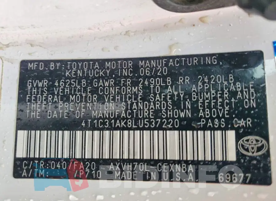 4T1C31AK8LU537220 Photo# 13