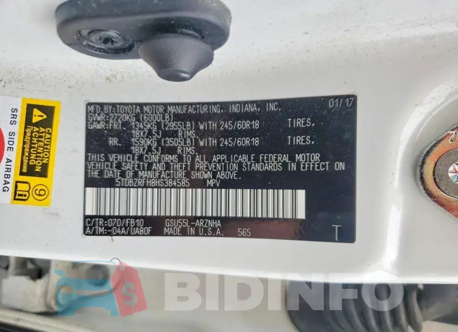 5TDBZRFH8HS384585 Photo# 13