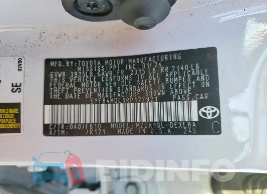 5YFB4MDE1RP127921 Photo# 12
