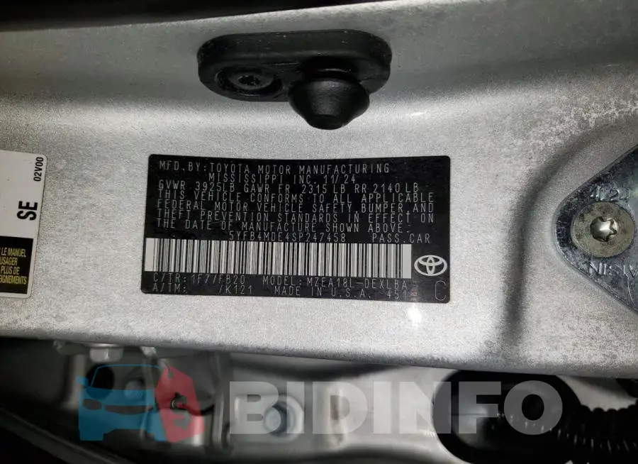 5YFB4MDE4SP247458 Photo# 12