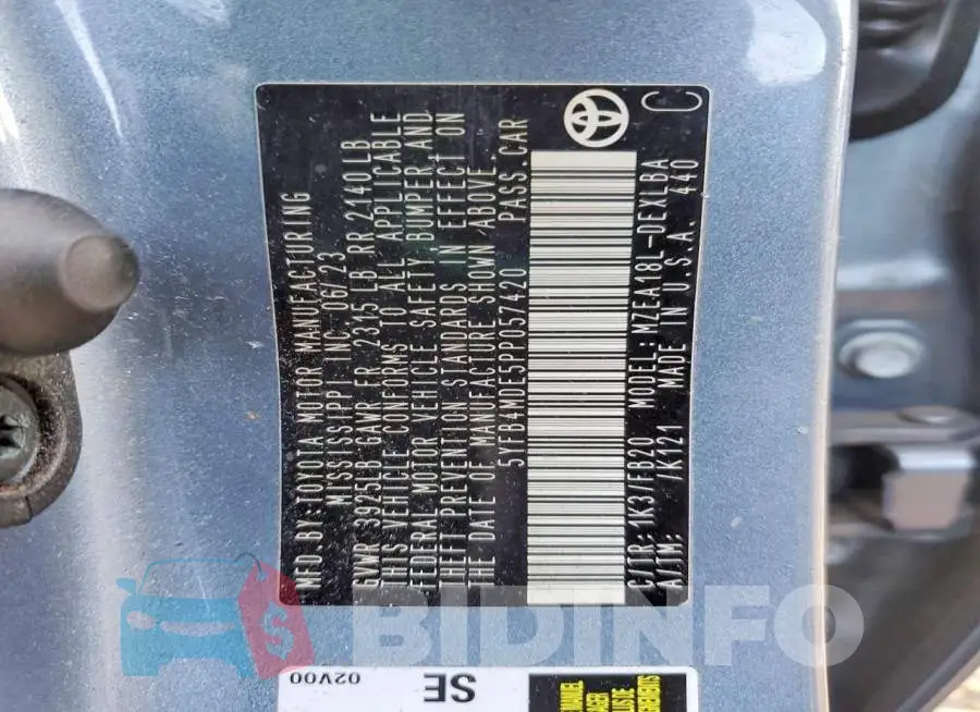 5YFB4MDE5PP057420 Photo# 12