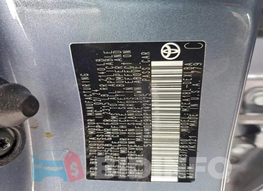 5YFB4MDE9RP142425 Photo# 13