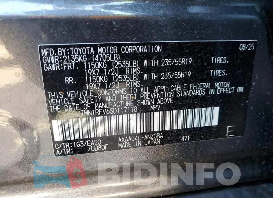 JTMN1RFV6SD117118 Photo# 13