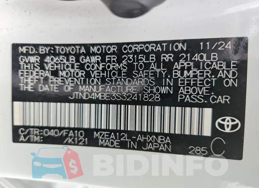 JTND4MBE3S3241828 Photo# 13
