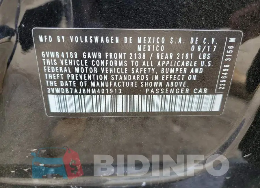 3VWDB7AJ8HM401913 Photo# 12