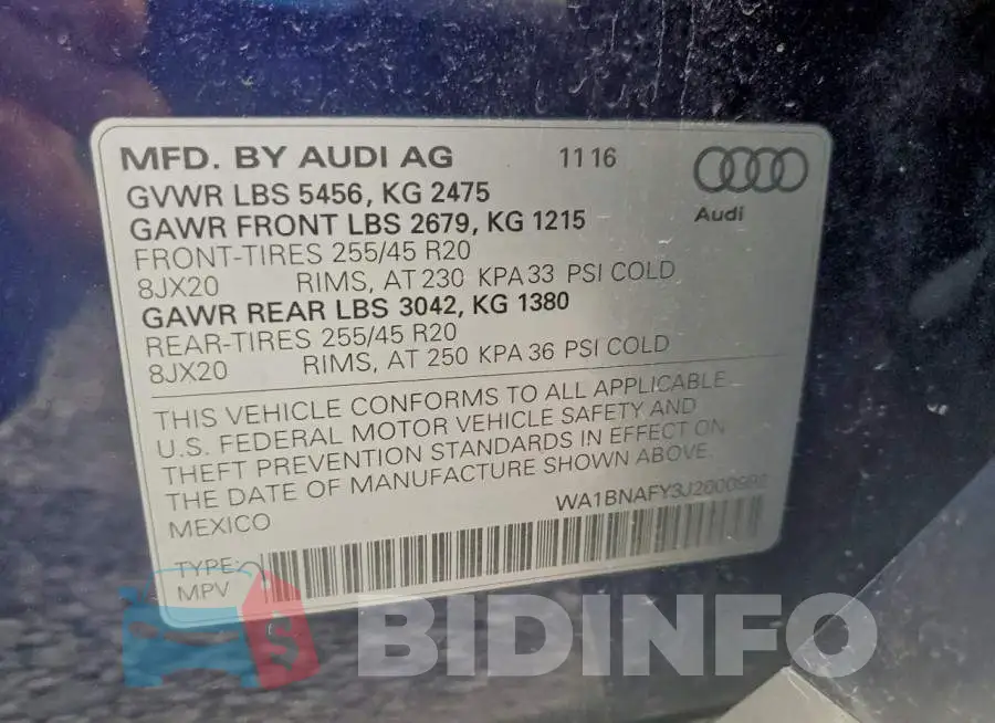 WA1BNAFY3J2000992 Photo# 13