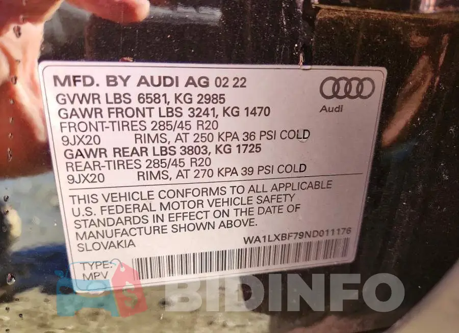 WA1LXBF79ND011176 Photo# 13