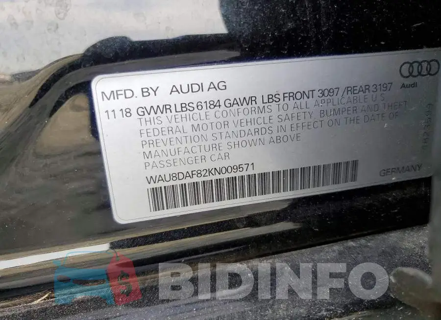 WAU8DAF82KN009571 Photo# 12