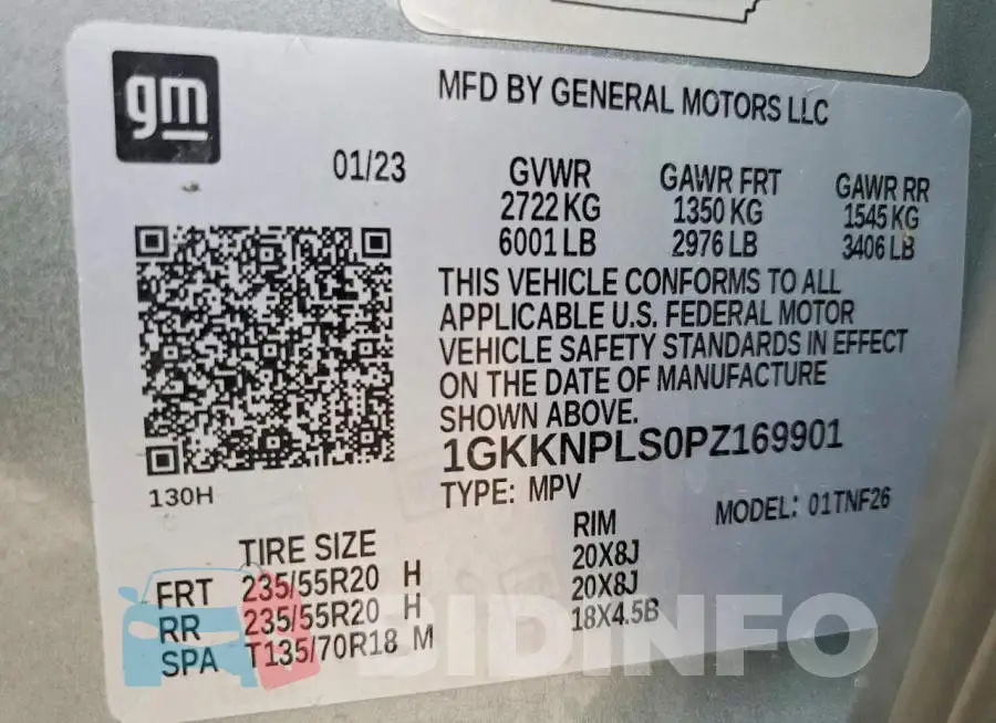 1GKKNPLS0PZ169901 Photo# 12