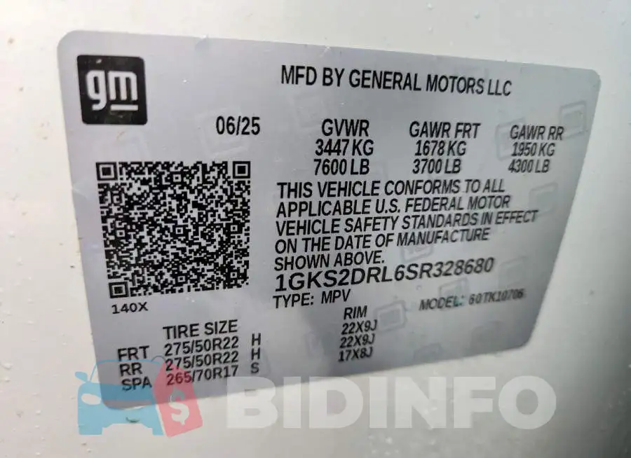1GKS2DRL6SR328680 Photo# 14
