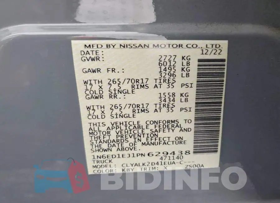 1N6ED1EJ1PN629438 Photo# 12