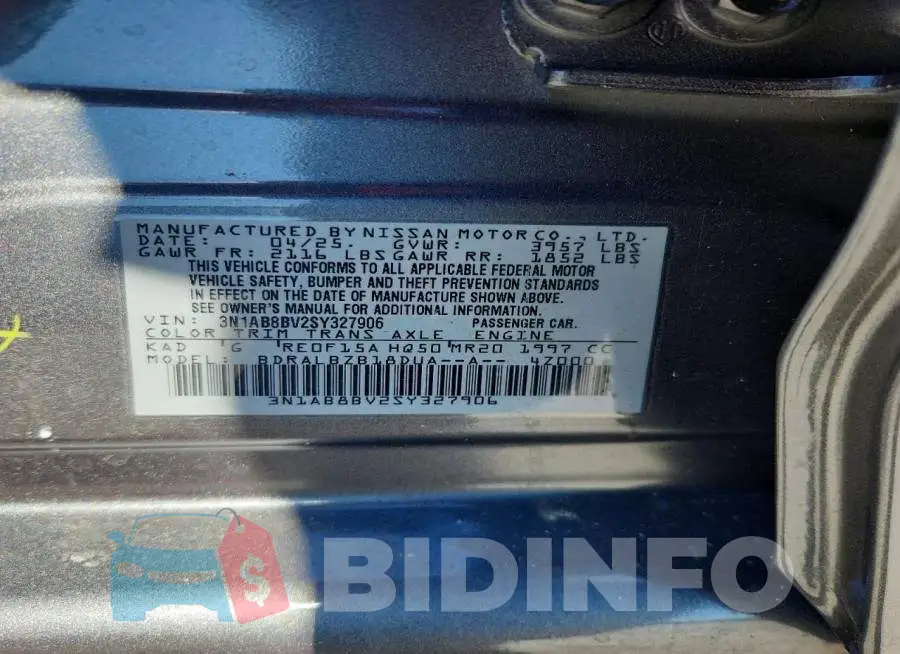 3N1AB8BV2SY327906 Photo# 13