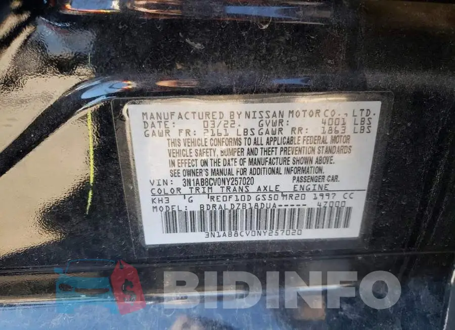 3N1AB8CV0NY257020 Photo# 12