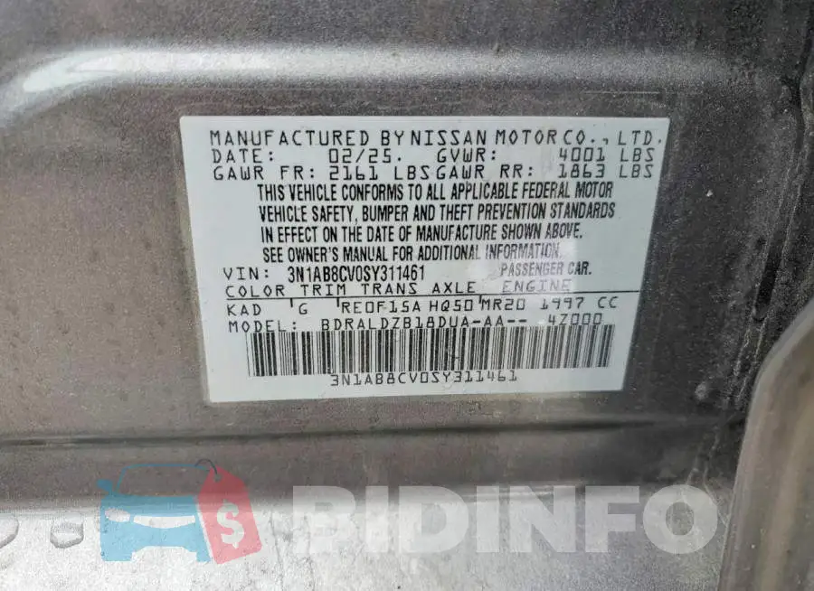 3N1AB8CV0SY311461 Photo# 12