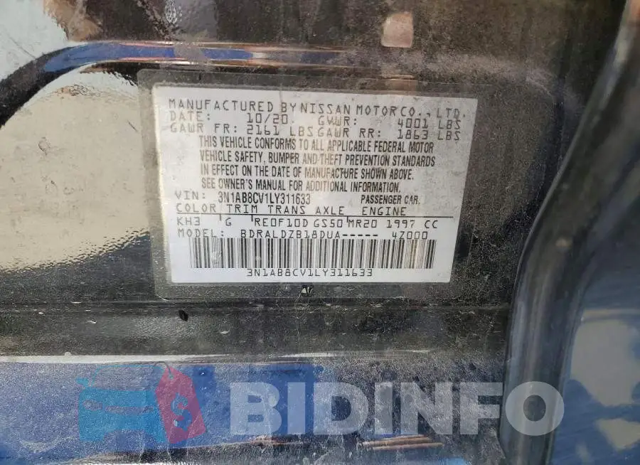 3N1AB8CV1LY311633 Photo# 12