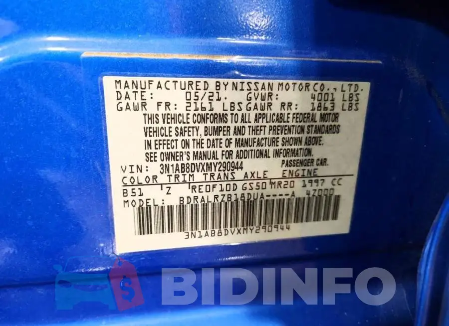 3N1AB8DVXMY290944 Photo# 12
