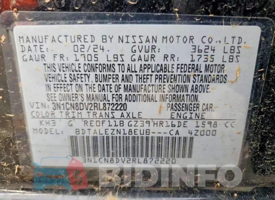 3N1CN8DV2RL872220 Photo# 12