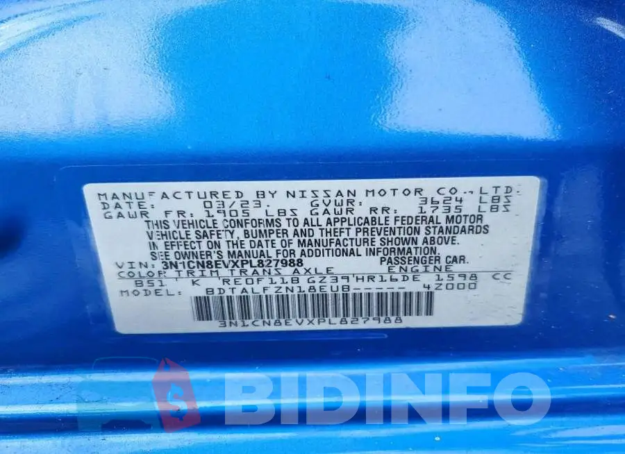 3N1CN8EVXPL827988 Photo# 13
