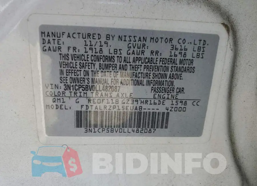 3N1CP5BV0LL482087 Photo# 12