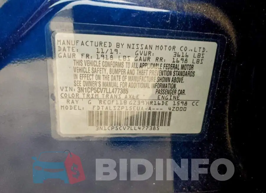 3N1CP5CV7LL477385 Photo# 12