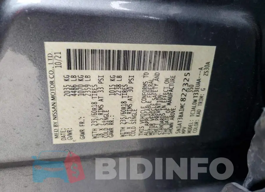 5N1AT3BA1MC822325 Photo# 12