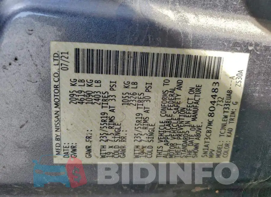 5N1AT3CB7MC804483 Photo# 14