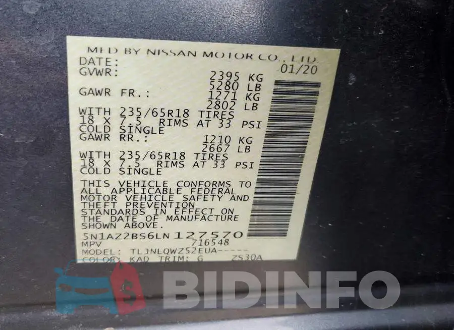 5N1AZ2BS6LN127570 Photo# 13