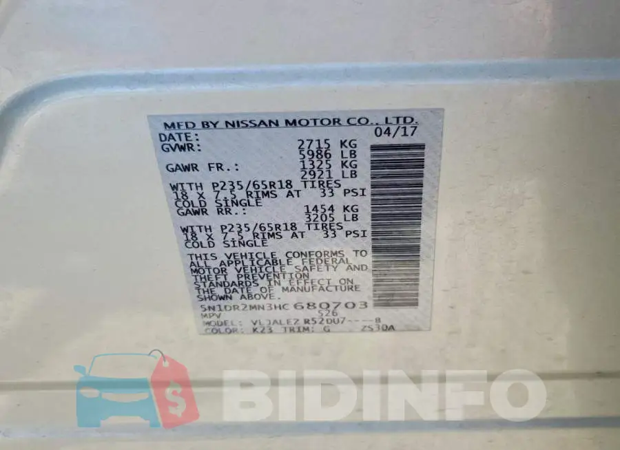 5N1DR2MN3HC680703 Photo# 13