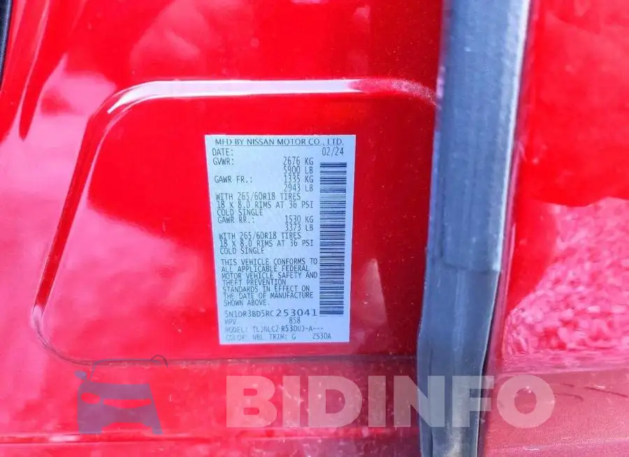 5N1DR3BD5RC253041 Photo# 12